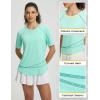 image:imagebaleaf Womens Sun Protection Shirts Short Sleeve UPF 50 Moisture Wicking Quick Dry Workout Tops for Hiking Running SummerLight Green