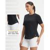 image:imagebaleaf Womens Workout Tops Short Sleeve Mesh Back Quick Dry Breathable UPF 50 Athletic Shirts for Running Gym Hiking TeeBlack