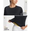 image:imagebaleaf Womens Workout Tops Short Sleeve Mesh Back Quick Dry Breathable UPF 50 Athletic Shirts for Running Gym Hiking TeeBlack