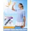 image:imagebaleaf Womens Workout Tops Short Sleeve Mesh Back Quick Dry Breathable UPF 50 Athletic Shirts for Running Gym Hiking TeeLight Blue