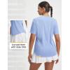 image:imagebaleaf Womens Workout Tops Short Sleeve Mesh Back Quick Dry Breathable UPF 50 Athletic Shirts for Running Gym Hiking TeeLight Blue