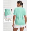 image:imagebaleaf Womens Workout Tops Short Sleeve Mesh Back Quick Dry Breathable UPF 50 Athletic Shirts for Running Gym Hiking TeeLight Green