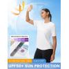 image:imagebaleaf Womens Workout Tops Short Sleeve Mesh Back Quick Dry Breathable UPF 50 Athletic Shirts for Running Gym Hiking TeeWhite