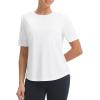 image:imagebaleaf Womens Workout Tops Short Sleeve Mesh Back Quick Dry Breathable UPF 50 Athletic Shirts for Running Gym Hiking TeeWhite