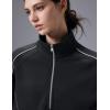 image:imagebaleaf Womens Yoga Loose Fit HalfZip Pullover HoodieBlack
