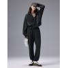 image:imagebaleaf Womens Yoga Loose Fit HalfZip Pullover HoodieBlack