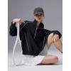 image:imagebaleaf Womens Yoga Loose Fit HalfZip Pullover HoodieBlack