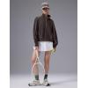 image:imagebaleaf Womens Yoga Loose Fit HalfZip Pullover HoodieDark Brown
