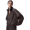 image:imagebaleaf Womens Yoga Loose Fit HalfZip Pullover HoodieDark Brown