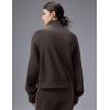 image:imagebaleaf Womens Yoga Loose Fit HalfZip Pullover HoodieDark Brown