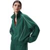 image:imagebaleaf Womens Yoga Loose Fit HalfZip Pullover HoodieDark Green