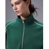 image:imagebaleaf Womens Yoga Loose Fit HalfZip Pullover HoodieDark Green