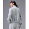 image:imagebaleaf Womens Yoga Loose Fit HalfZip Pullover HoodieHeather Light Gray