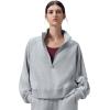 image:imagebaleaf Womens Yoga Loose Fit HalfZip Pullover HoodieHeather Light Gray
