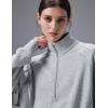 image:imagebaleaf Womens Yoga Loose Fit HalfZip Pullover HoodieHeather Light Gray
