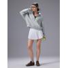 image:imagebaleaf Womens Yoga Loose Fit HalfZip Pullover HoodieHeather Light Gray