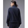 image:imagebaleaf Womens Yoga Loose Fit HalfZip Pullover HoodieNavy Blue