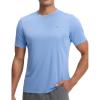 image:imagebaleaf Mens Sun Protection Shirts Short Sleeve TShirts Swim Rash Guard Hiking Running SPF UPF 50 UV LightweightHeather Blue