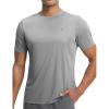 image:imagebaleaf Mens Sun Protection Shirts Short Sleeve TShirts Swim Rash Guard Hiking Running SPF UPF 50 UV LightweightHeather Light Gray