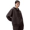 image:imagebaleaf Womens Loose Fleece lined Hooded SweatshirtDark Brown