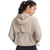 image:imagebaleaf Womens Sun Jackets Lightweight Packable Crop Shirts UPF 50 Long Sleeve Hoodie Water Resistant Zip Up Tops AthleticKhaki