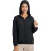 image:imagebaleaf Womens Sun Jackets No Insert Lightweight Hiking Hoodie UPF 50 Workout Mosquito Clothes Long Sleeve UV with 2 PocketsBlack
