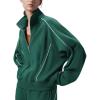 image:imagebaleaf Womens Yoga Loose Fit HalfZip Pullover HoodieDark Green