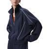 image:imagebaleaf Womens Yoga Loose Fit HalfZip Pullover HoodieNavy Blue