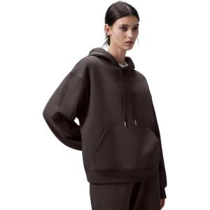 image:imagebaleaf Womens Loose Fleece lined Hooded SweatshirtDark Brown