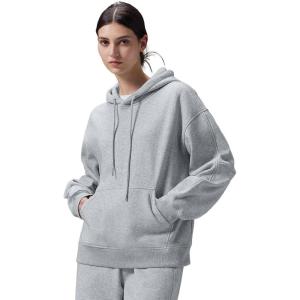 image:imagebaleaf Womens Loose Fleece lined Hooded SweatshirtHeather Light Gray