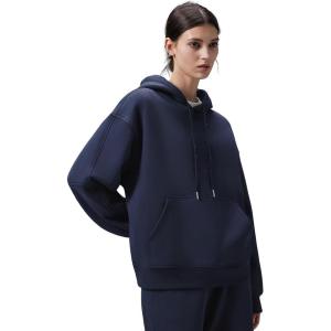 image:imagebaleaf Womens Loose Fleece lined Hooded SweatshirtNavy Blue