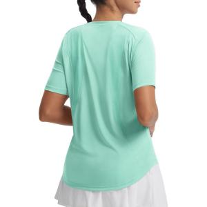 image:imagebaleaf Womens Workout Tops Short Sleeve Mesh Back Quick Dry Breathable UPF 50 Athletic Shirts for Running Gym Hiking TeeLight Green