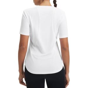 image:imagebaleaf Womens Workout Tops Short Sleeve Mesh Back Quick Dry Breathable UPF 50 Athletic Shirts for Running Gym Hiking TeeWhite