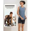 image:imagebaleaf Womens Workout Tank Tops Open Back Yoga Top High Neck Sleeveless Shirts Running Loose Fit Athletic GymHeather Blue