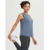 image:imagebaleaf Womens Workout Tank Tops Open Back Yoga Top High Neck Sleeveless Shirts Running Loose Fit Athletic GymHeather Blue
