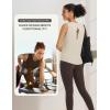 image:imagebaleaf Womens Workout Tank Tops Open Back Yoga Top High Neck Sleeveless Shirts Running Loose Fit Athletic GymHeather Khaki