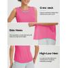 image:imagebaleaf Womens Workout Tank Tops Open Back Yoga Top High Neck Sleeveless Shirts Running Loose Fit Athletic GymPink