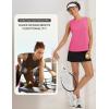 image:imagebaleaf Womens Workout Tank Tops Open Back Yoga Top High Neck Sleeveless Shirts Running Loose Fit Athletic GymPink