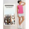 image:imagebaleaf Womens Workout Tank Tops Open Back Yoga Top High Neck Sleeveless Shirts Running Loose Fit Athletic GymPink
