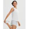 image:imagebaleaf Womens Workout Tank Tops Open Back Yoga Top High Neck Sleeveless Shirts Running Loose Fit Athletic GymWhite