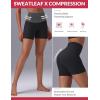 image:imagebaleaf Sweatleaf Womens Biker Shorts 5 High Waist Tummy Control Butt Lifting Yoga Workout Running Spandex Short PantsBlack