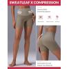 image:imagebaleaf Sweatleaf Womens Biker Shorts 5 High Waist Tummy Control Butt Lifting Yoga Workout Running Spandex Short PantsKhaki