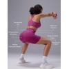 image:imagebaleaf Sweatleaf Womens Biker Shorts 5 High Waist Tummy Control Butt Lifting Yoga Workout Running Spandex Short PantsRose Red