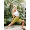 image:imagebaleaf Sweatleaf Womens Light Compression Biker Shorts 8 High Waisted Yoga Gym Spandex Shorts Side PocketsGreen