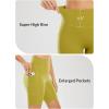 image:imagebaleaf Sweatleaf Womens Light Compression Biker Shorts 8 High Waisted Yoga Gym Spandex Shorts Side PocketsGreen