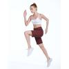 image:imagebaleaf Womens 10 Long Bermuda Shorts Above Knee Length with 3 Pockets Walking Athletic Workout High Rise Yoga RunningWine Red