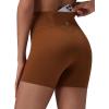 image:imagebaleaf Freeleaf Broadway Womens Biker Shorts with Pockets Dance Yoga Workout Gym Running 5 High Waist Short PantsBrown