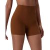 image:imagebaleaf Freeleaf Broadway Womens Biker Shorts with Pockets Dance Yoga Workout Gym Running 5 High Waist Short PantsBrown
