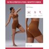 image:imagebaleaf Freeleaf Broadway Womens Biker Shorts with Pockets Dance Yoga Workout Gym Running 5 High Waist Short PantsBrown