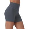 image:imagebaleaf Freeleaf Broadway Womens Biker Shorts with Pockets Dance Yoga Workout Gym Running 5 High Waist Short PantsDark Gray